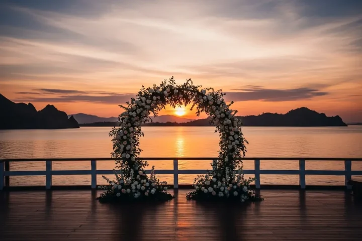 A Sunset Wedding on Deck in Komodo