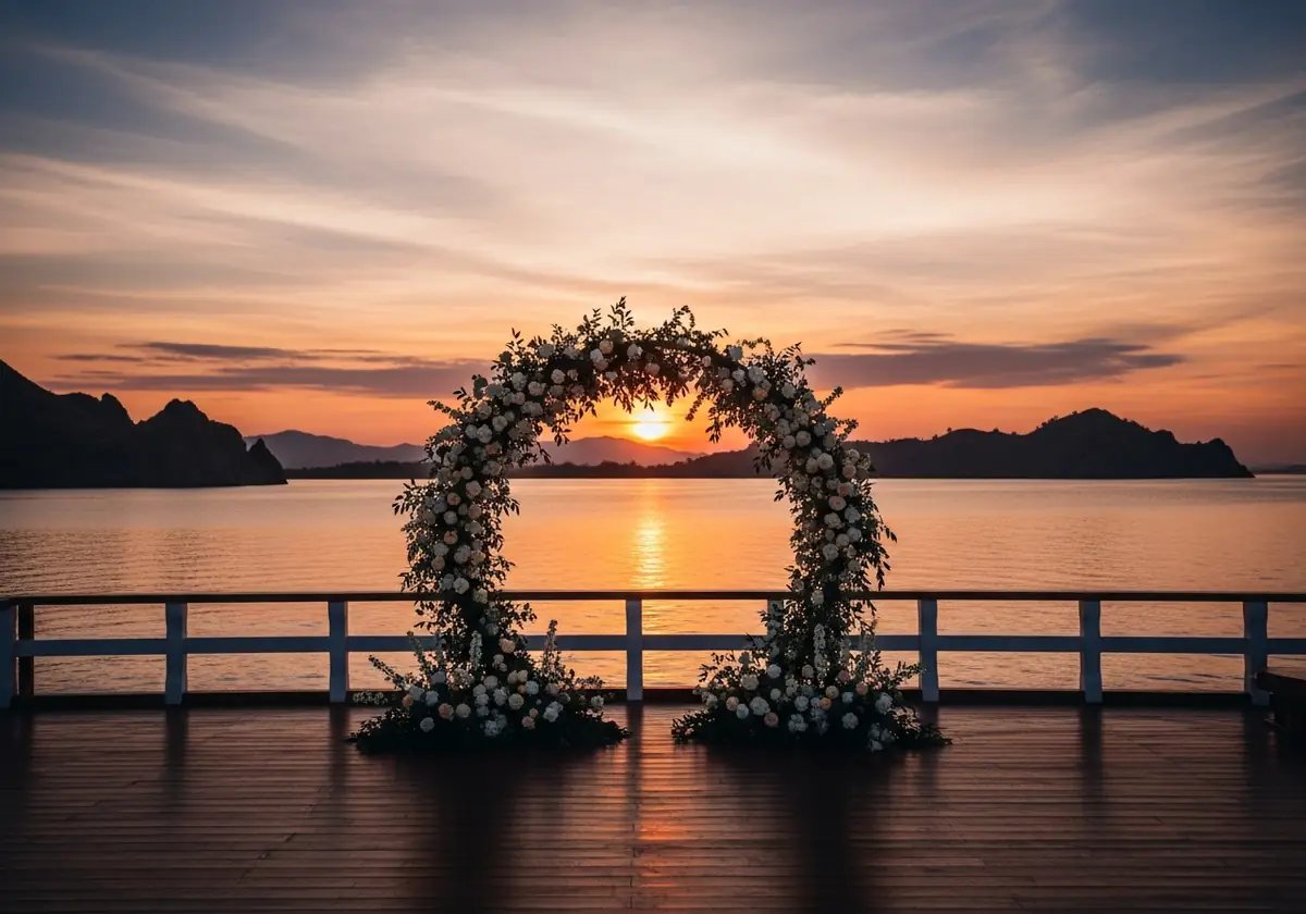 A Sunset Wedding on Deck in Komodo